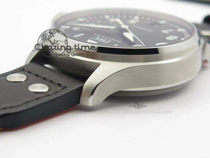 MIROTIME 0514 GoodFit Big Pilot Real PR IW500912 ZF Best Edition Black Dial On Black Leather Strap A 7287